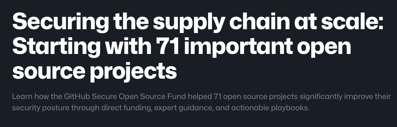 GitHub announcement of GH-S-OS Fund